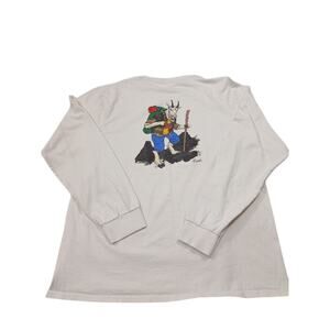 Noah Men's Mountain Goat Graphic Long Sleeve Shirt Size Large